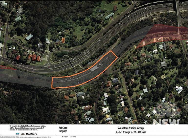 Woodford Railway Station Group Curtilage Plan (Note: No warranty is given that this plan is free from error or omission. RailCorp disclaims liability from any consequences as a result of reliance on the information contained in the plan.)