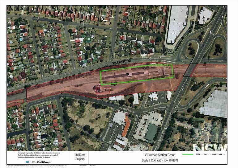 Villawood Railway Station Group Curtilage Plan (Note: No warranty is given that this plan is free from error or omission. RailCorp disclaims liability from any consequences as a result of reliance on the information contained in the plan.)