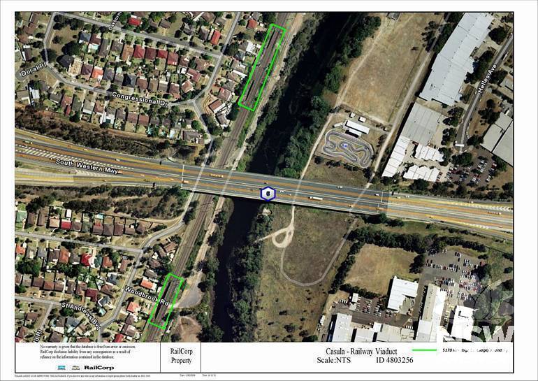 Casula Viaducts Curtilage Plan (Note: No warranty is given that this plan is free from error or omission. RailCorp disclaims liability from any consequences as a result of reliance on the information contained in the plan.)