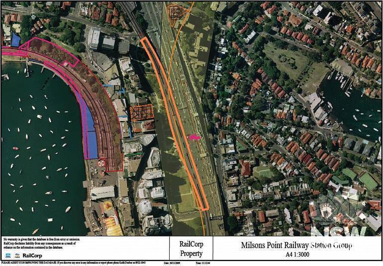 Milsons Point Railway Station Curtilage Plan (Note: No warranty is given that this plan is free from error or omission. RailCorp disclaims liability from any consequences as a result of reliance on the information contained in the plan.)