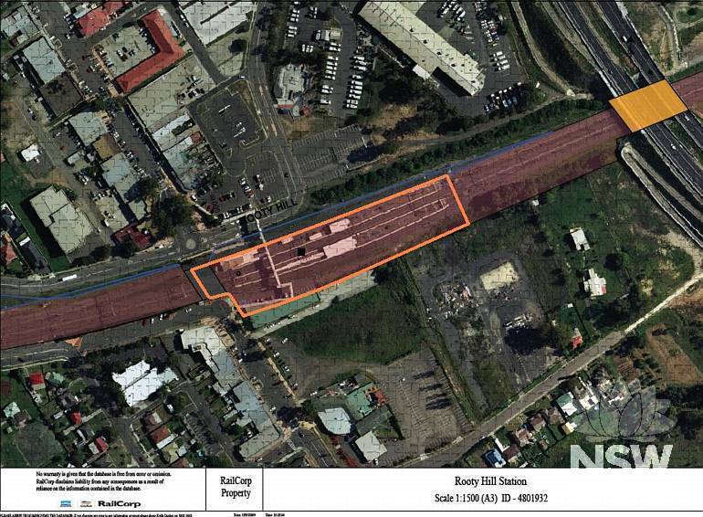 Rooty Hill Railway Station Group Curtilage Plan (Note: No warranty is given that this plan is free from error or omission. RailCorp disclaims liability from any consequences as a result of reliance on the information contained in the plan.)