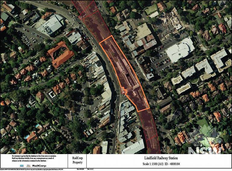 Lindfield Railway Station Group Curtilage Plan (Note: No warranty is given that this plan is free from error or omission. RailCorp disclaims liability from any consequences as a result of reliance on the information contained in the plan.)