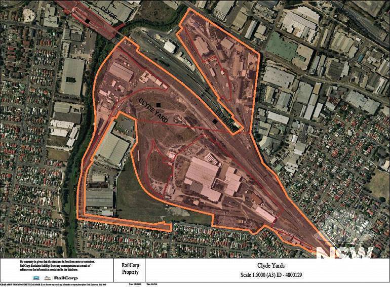 Clyde Railway Yards Curtilage Plan (Note: No warranty is given that this plan is free from error or omission. RailCorp disclaims liability from any consequences as a result of reliance on the information contained in the plan.)