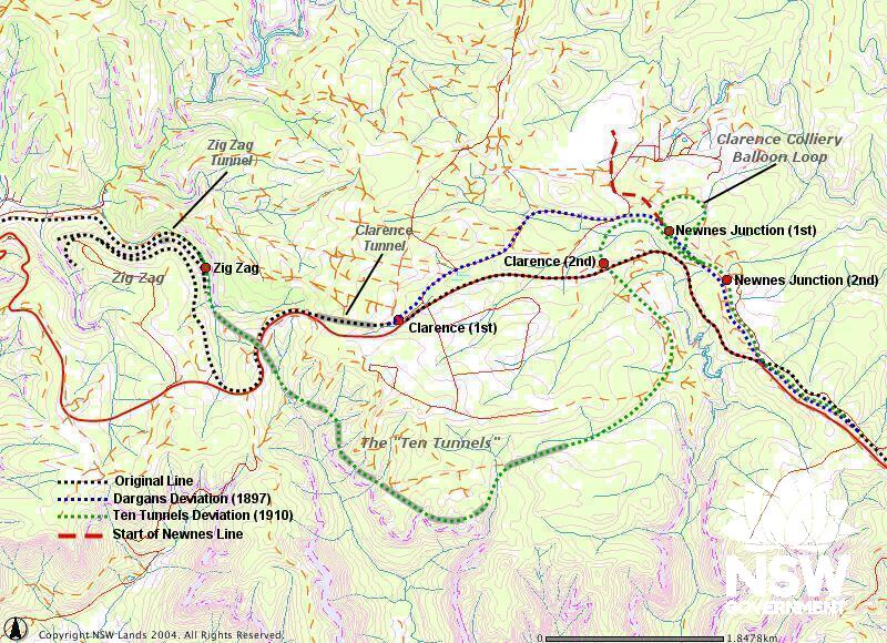 Bell to Zig Zag Ten Tunnel Railway Deviation & Zig Zag Rail Corridor - map