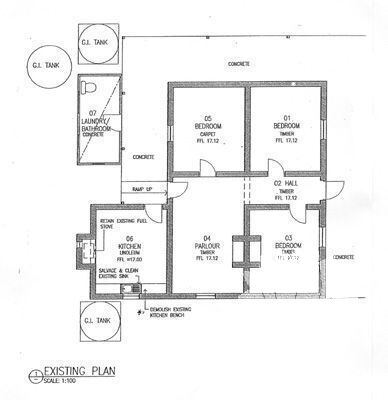 Existing Floor Plan of cottage