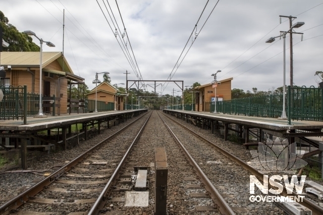 Cowan Railway Station Group - View from the crossing, raised platforms.