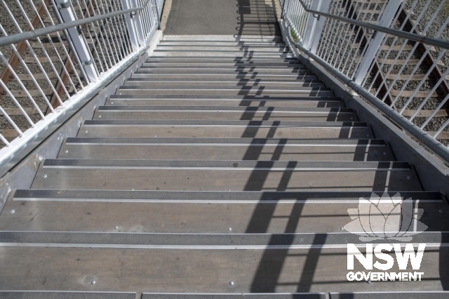 Villawood Railway Station Group - Timber treads on the stairs