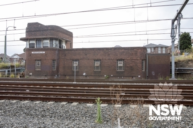 Auburn Railway Signal Box - View to Signal box across the tracks