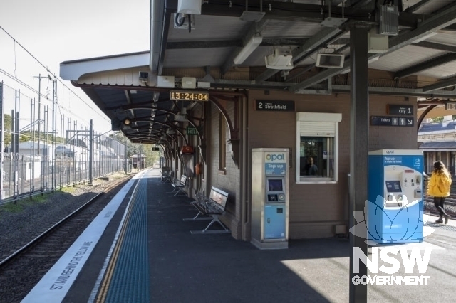 Petersham Railway Station Group - Platform 1/2 building east elevation and ticket window.