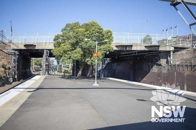Epping Railway Station Group -Brick retaining walls with epping road overbridge.