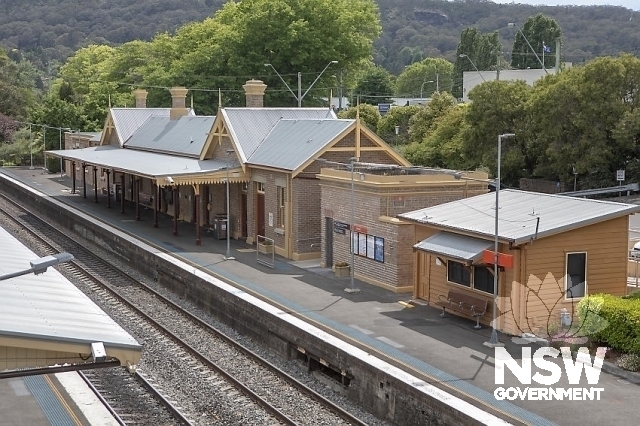 Bowral Railway Station Group - Platform 2 building and signal box.