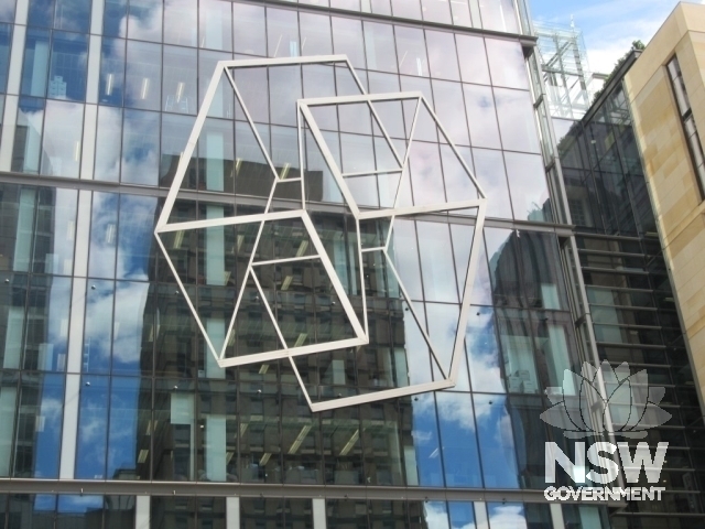Josef Albers’ “Wrestling”, mounted above the western side of the plaza