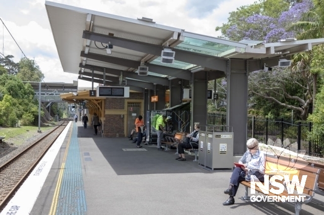 Turramurra Railway Station Group - Modern awning to platform building.