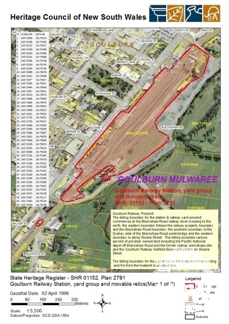 Goulburn Railway Precinct SHR Curtilage Map (#5012022)