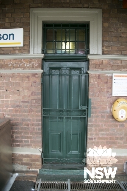 Lawson Railway Station - Station building door