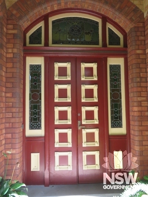 Building I: Front door in the north façade