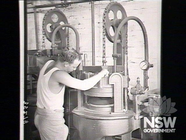 Machinery used for making hats in 1949