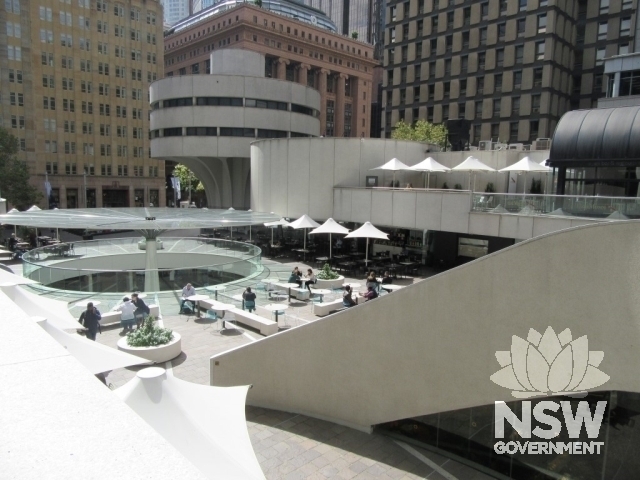 Pedestrian plazas looking to the north east