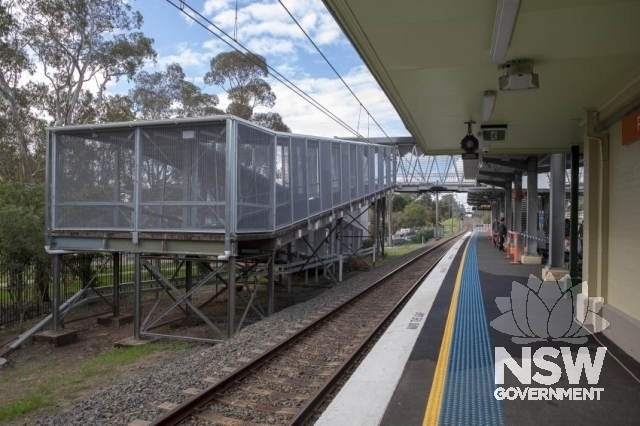 Panania Railway Station Group - Overhead footbridge ramp on the northern side.