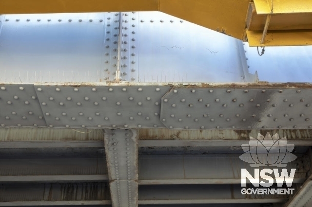 Burwood Railway Parcel's Office and Underbridge - Bridge detail with rivets.