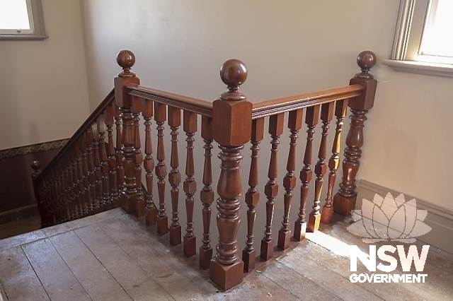 Moss Vale Railway Precinct - restored balustrade on the stairs.