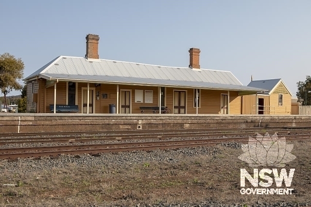 The Rock Railway Precinct - Station building and platform over the rails.