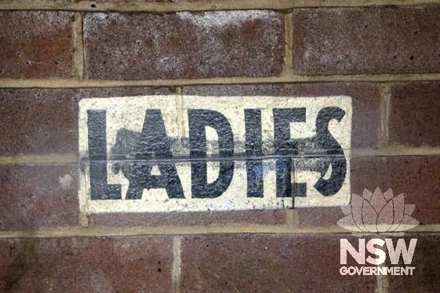 Bardwell Park Railway Station Group - Painted sign to the Ladies toilets.