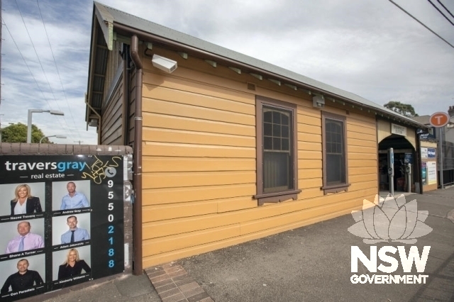 Erskineville Railway Station Group - Overhead booking office, street view.