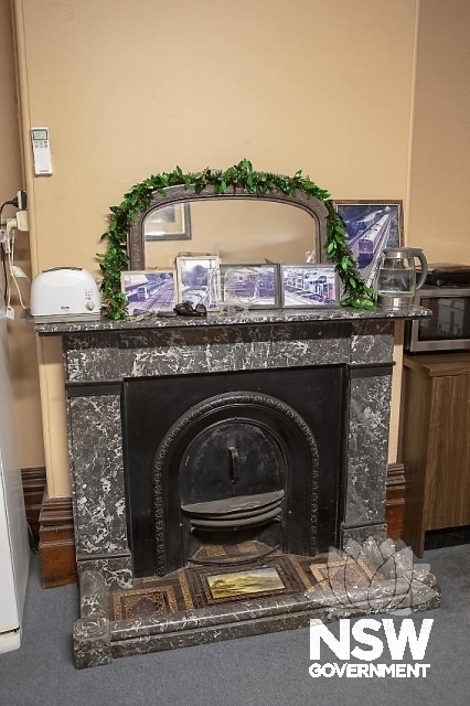 Moss Vale Railway Precinct - Decorative fireplace in the office