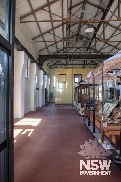 Sutherland Railway Sub-station - Internal shot, roof trusses and brickwork
