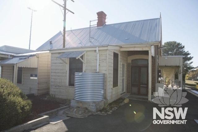Blayney Railway Station - awning, gardens and utility rooms behind the booking office and toilets