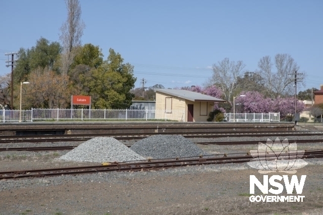 Culcairn Railway Precinct - Across the track to the perway office and landscape.
