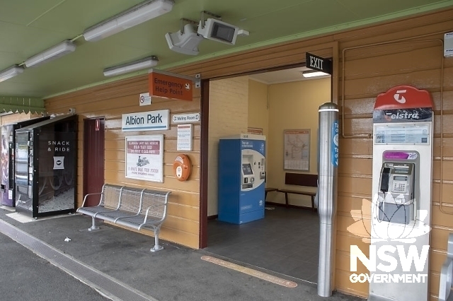 Albion Park Railway Station Group - Platform 1 waiting room and entrance.