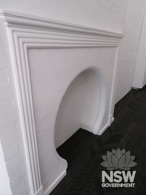 Building A: Original classroom fireplace
