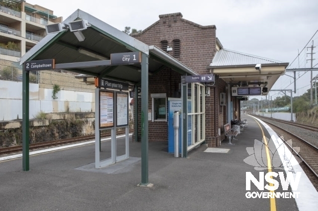 Bardwell Park Railway Station Group - platform building, eastern elevation, awnings and Platform 1.