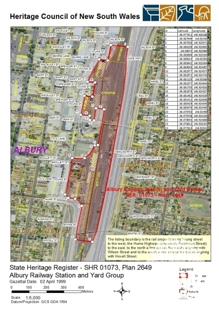 Albury Railway Station and yard group SHR Curtilage