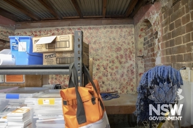 Riverstone Railway Station Group and Residence - Painted wall from past toilets.