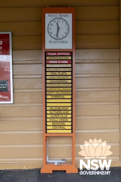 Berry Railway Station Group - Rollover Indicator board