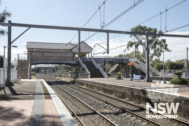 Tempe Railway Station - footbridge, stairs and overhead booking office - south elevation