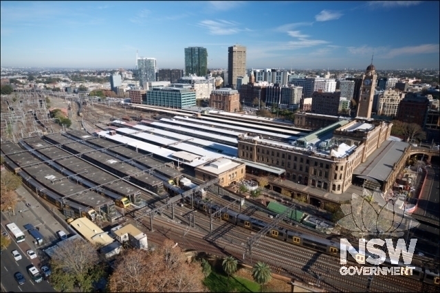 Central Railway Station and Sydney Terminal Group - View over the platforms from Elisabeth st