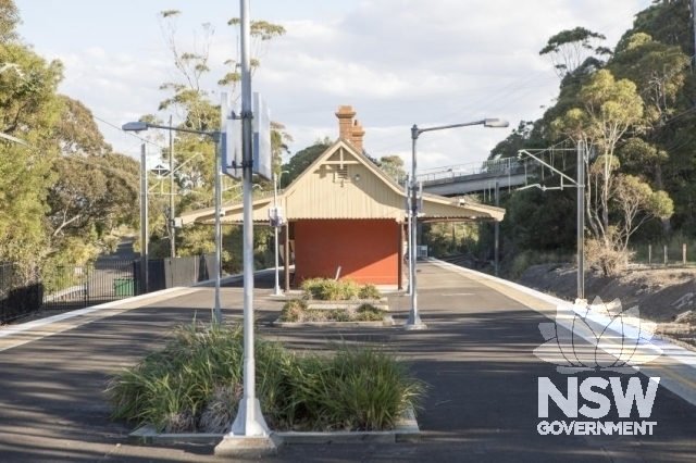 Coledale Railway Station Group - Platform and North elevation of the platform Building and plantings