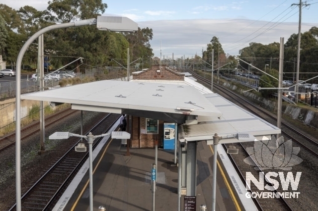 Bexley North Railway Station Group - Modern canopies and brick parapet on eastern elevation.