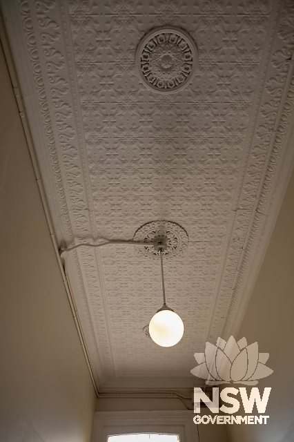 Albury Railway Precinct - Station Master Residence hallway ceiling.