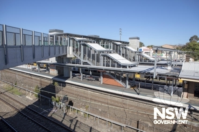 Flemington Railway Station Group - Modern Footbridge and stairs to station.