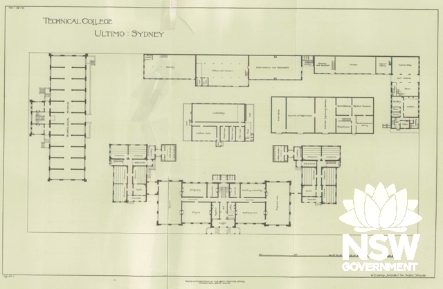 [Site Plan of] Technical College Ultimo Sydney by W.E. Kemp, 1891