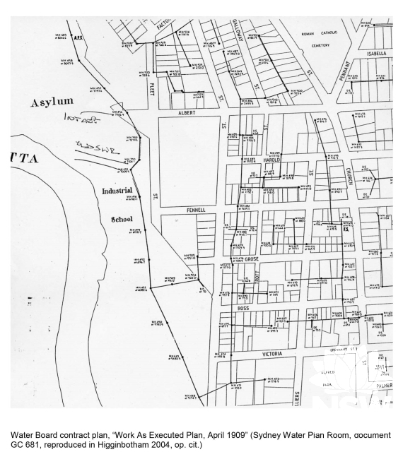 Water Board contract plan, “Work As Executed Plan, April 1909”