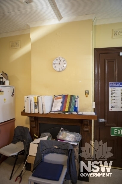 Epping Railway Station Group - Office has fireplace, ripple ceiling and vents.