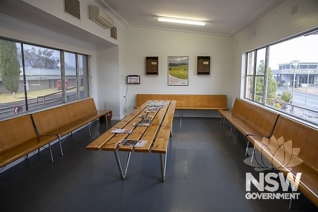 Broken Hill Railway Precinct - Waiting room and curved plywood seats