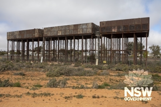 Menindee Railway Station - Cast iron water tanks