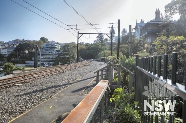 Lavender Bay Railway Group - The rail corridor heading west.